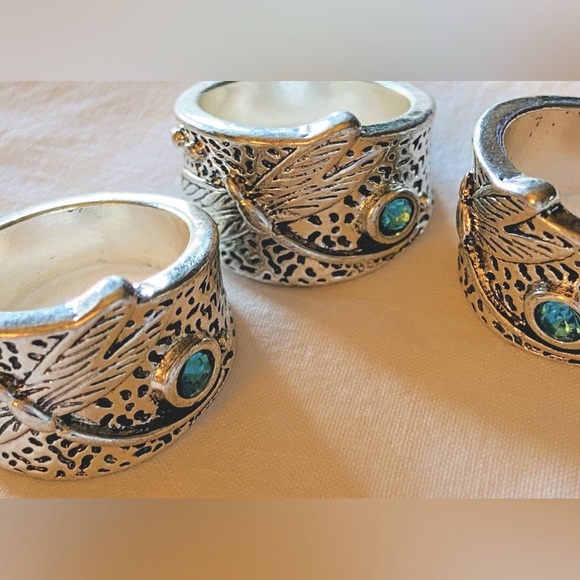 New Rings- Wide Dragonfly Silver/Tungsten, 3 Available Sz’s- 5, 6, 7 💎 Gemstone - Picture 7 of 16